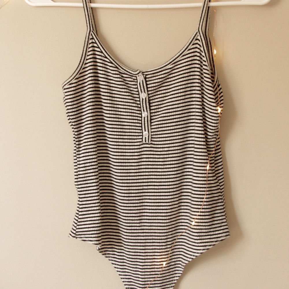 Garage Stripped Bodysuit Tank Top